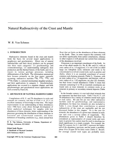 Natural Radioactivity of the Crust and Mantle [short article]