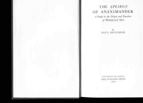 The Apeiron of Anaximander