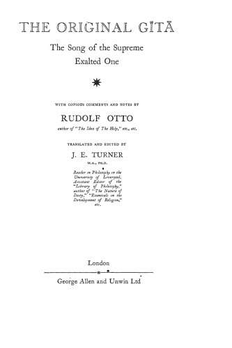 The Original Gītā: The Song of Supreme Exalted One