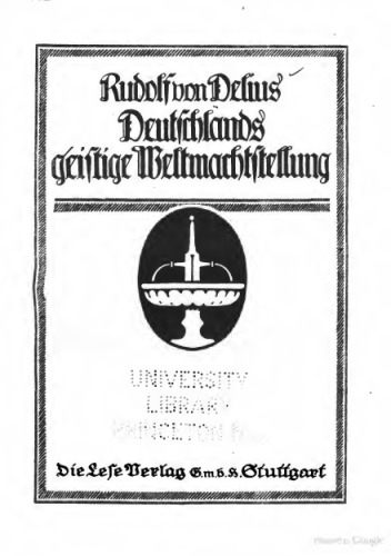 Deutschlands geistige Weltmachtstellung
