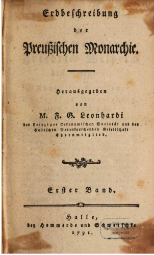 Erdbeschreibung der Preußischen Monarchie