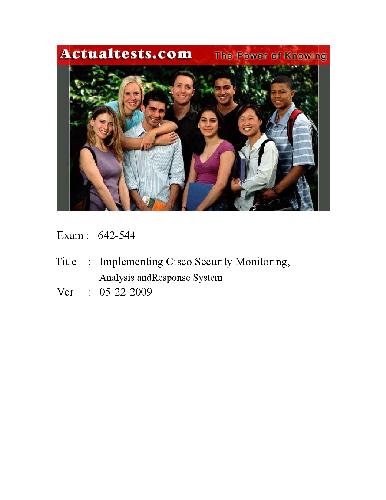 ActualTests Implementing Cisco Security Monitoring Analysis And Response System Exam 642544