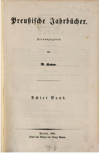 Preußische Jahrbücher