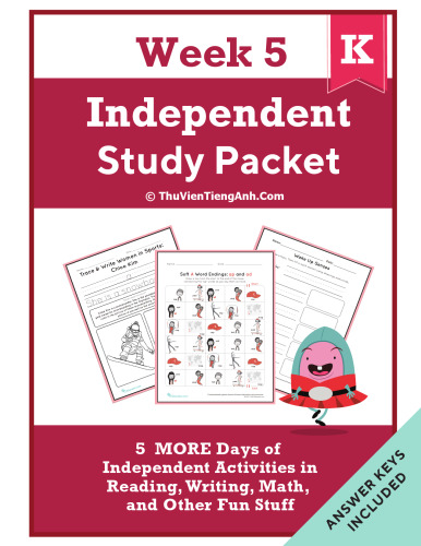 Kindergarten Independent Study Packet – Week 5