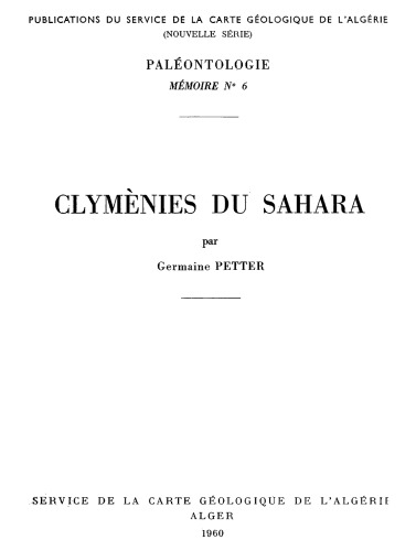 Clymènies du Sahara