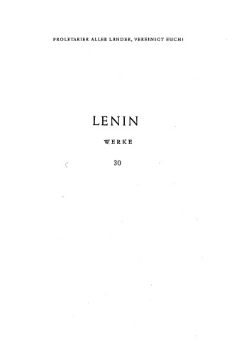 Lenin Werke Band 30: Sep. 1919 - Apr. 1920