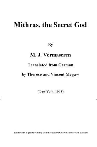 Mithras, the secret god