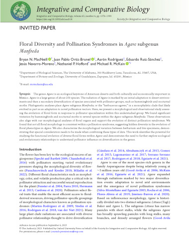 Floral diversity and pollination syndromes in Agave subgenus Manfreda