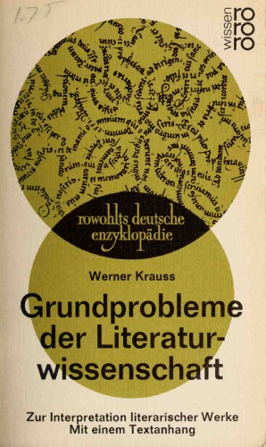 Grundprobleme der Literaturwissenschaft. Zur Interpretation literarischer Werke