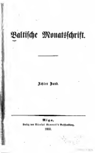 Baltische Monatsschrift