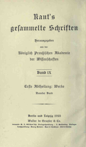 Werke / Logik ; Physische Geographie ; Pädagogik