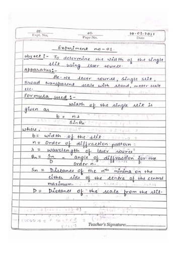 Physics practical file B.Sc. 3rd year VBSPU