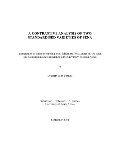 A contrastive analysis of two standardised varieties of Sena