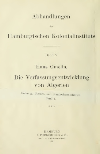Die Verfassungsentwicklung von Algerien