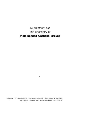The Chemistry of Triple-Bonded Functional Groups [Suppliment C2]