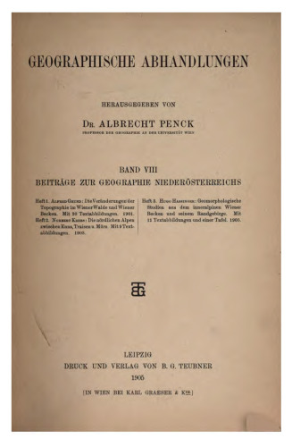 Die Veränderungen der Topographie im Wiener Walde und Wiener Becken