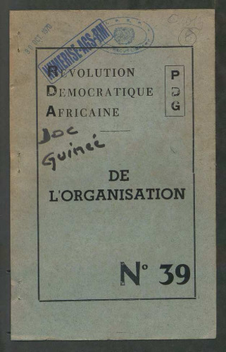 De l’organisation