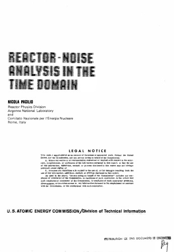 Reactor-Noise Analysis in the Time Domain (TID-24512)