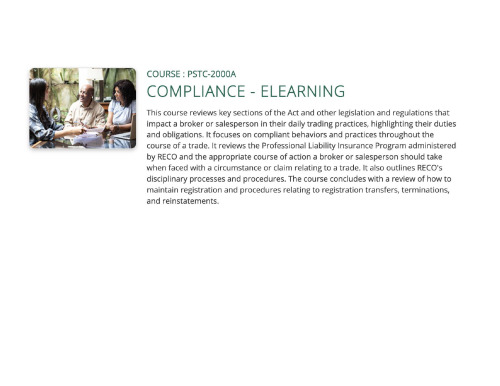 Post-Registration Course 1 - Compliance