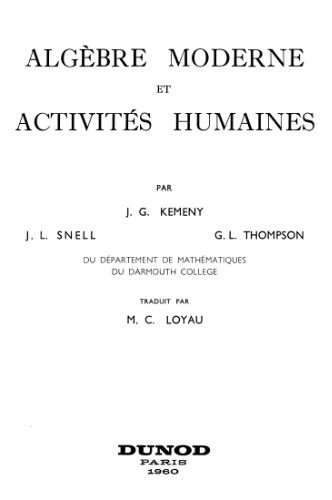 Algèbre moderne et activités humaines