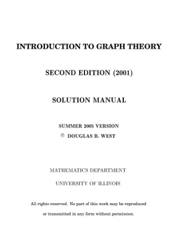 Introduction to Graph Theory Second Edition (2001) - Solution Manual