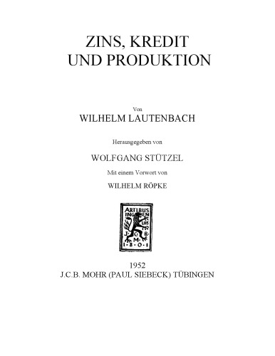 Zins, Kredit und Produktion