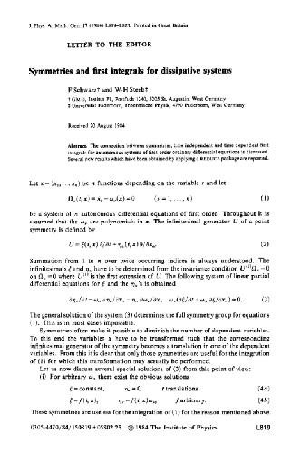 Symmetries and first integrals for dissipative systems