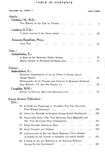 Journal of the Siam Society; 40