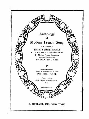Anthology of Modern French Song