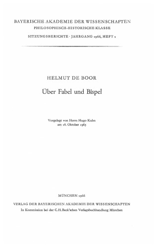 Über Fabel und Bîspel