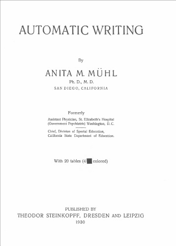 Automatic Writing: An Approach to the Unconscious