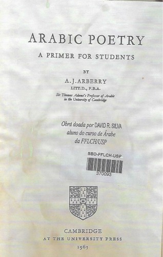 Arabic Poetry: A Primer for Students (Introduction only)