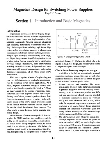 Magnetics Design for Switching Power Supplies