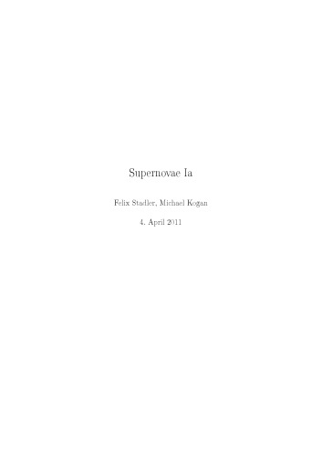 Supernovae Ia