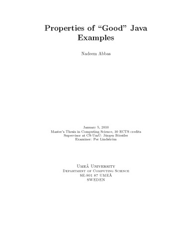 Properties of “Good” Java Examples