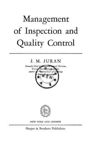 Management of inspection and quality control