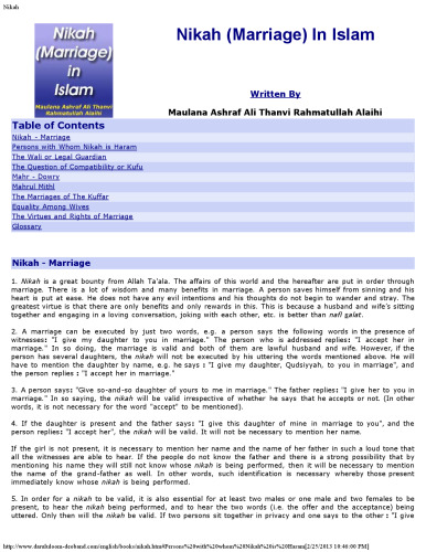 Nikah (Marriage) in Islam