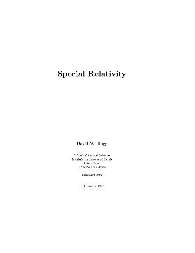 Special relativity