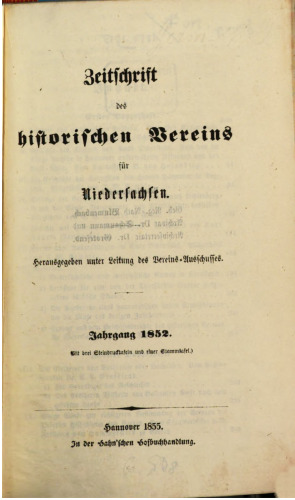 Zeitschrift des Historischen Vereins für Niedersachsen