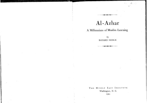 Al-Azhar, A Millennium of Muslim Learning