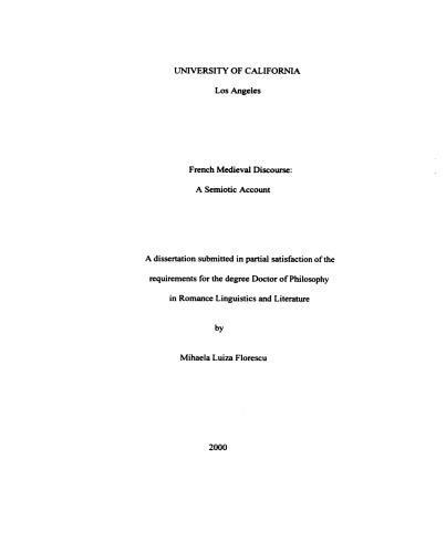 French medieval discourse : a semiotic account