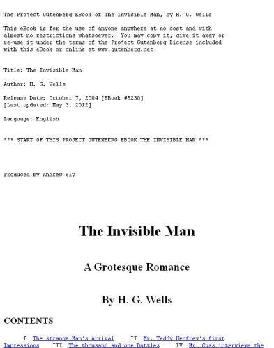 The Invisible Man: A Grotesque Romance