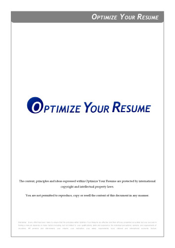 Optimize Your Resume