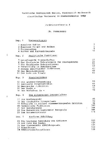 Funktionentheorie I