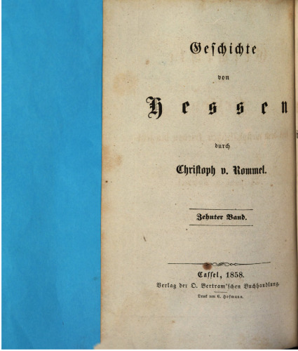 Geschichte von Hessen seit dem Westfälischen Frieden bis jetzt