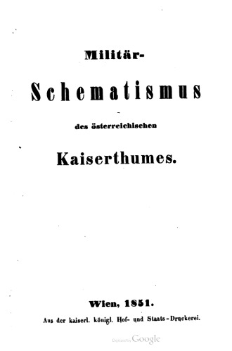 Militär-Schematismus des österreichischen Kaisertums