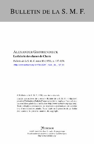 La theorie des classes de Chern
