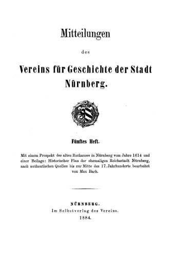 Mitteilungen des Vereins für Geschichte der Stadt Nürnberg