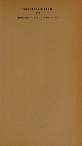 Poetry of the Thirties