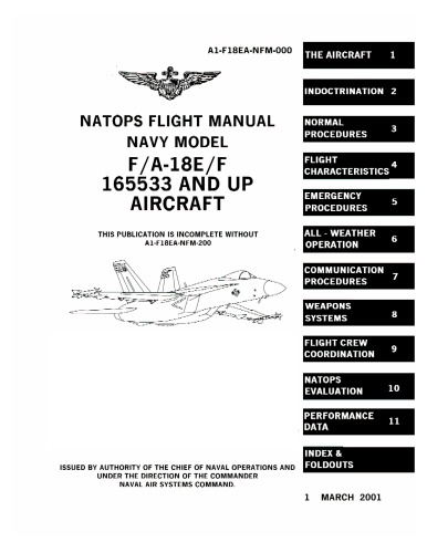 NATOPS Flight Manual F A-18E,F (fighter) [A1-F18EA-NFM-000)